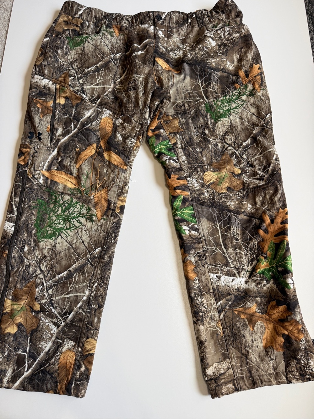 Under Armour Storm Cold Gear Men’s Brown/Green Camo Hunting Lined Pants- XXL